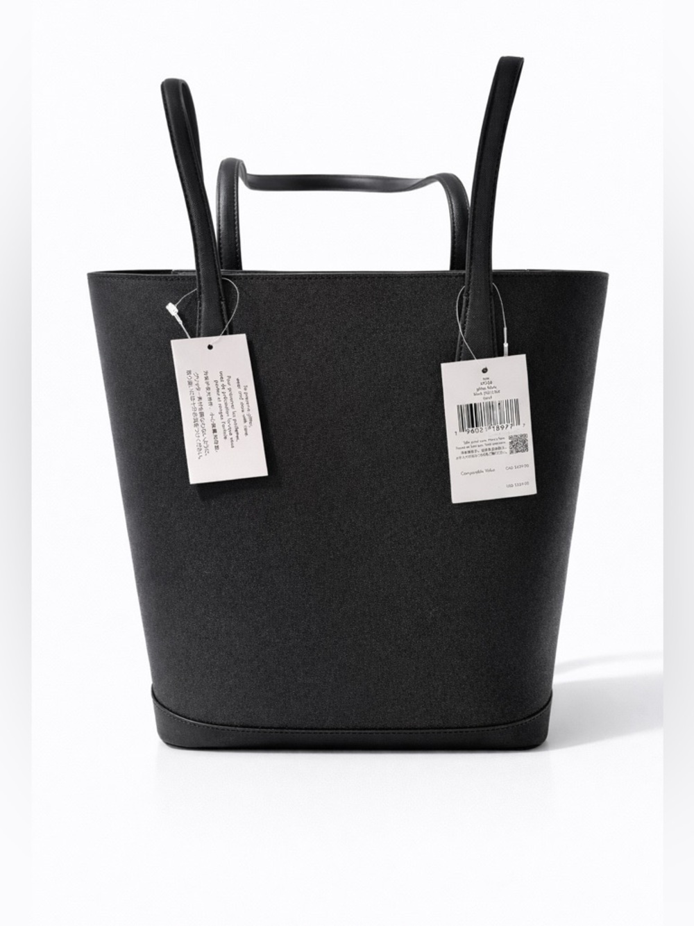 Kate Spade Black Leather Tote & Wallet Set NEW WITH TAGS Minimalist Classic - Picture 7 of 8
